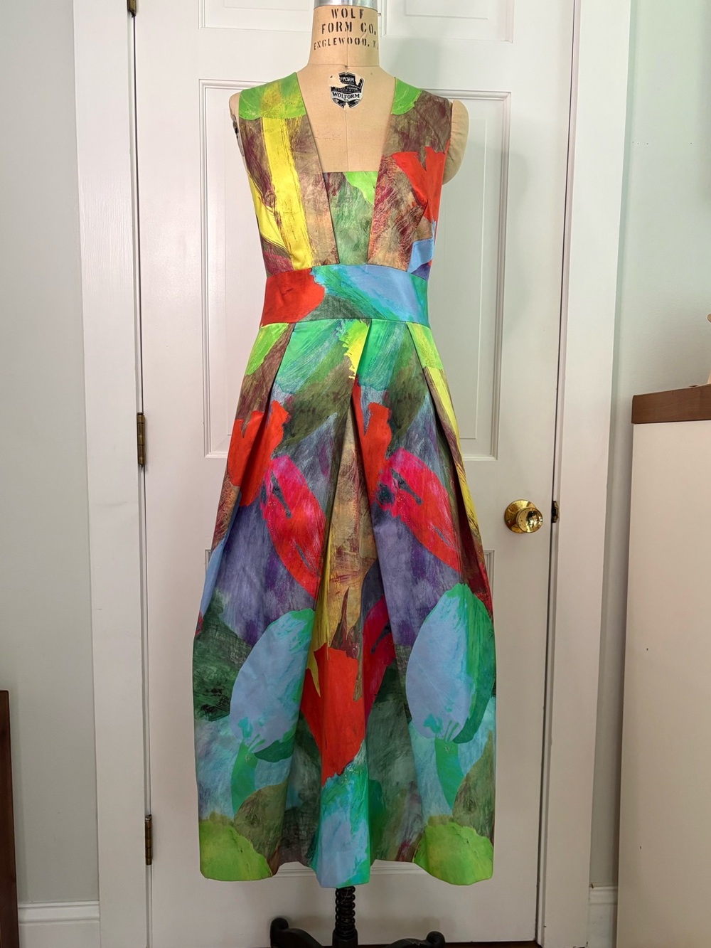 Milly Multicolor -Print Sleeveless Midi Dress